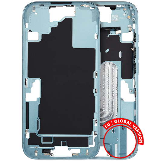 Mid-Frame Housing W/ Small Parts For iPhone 16 (EU / Global Version) (Used OEM Pull: Grade C) (Teal)