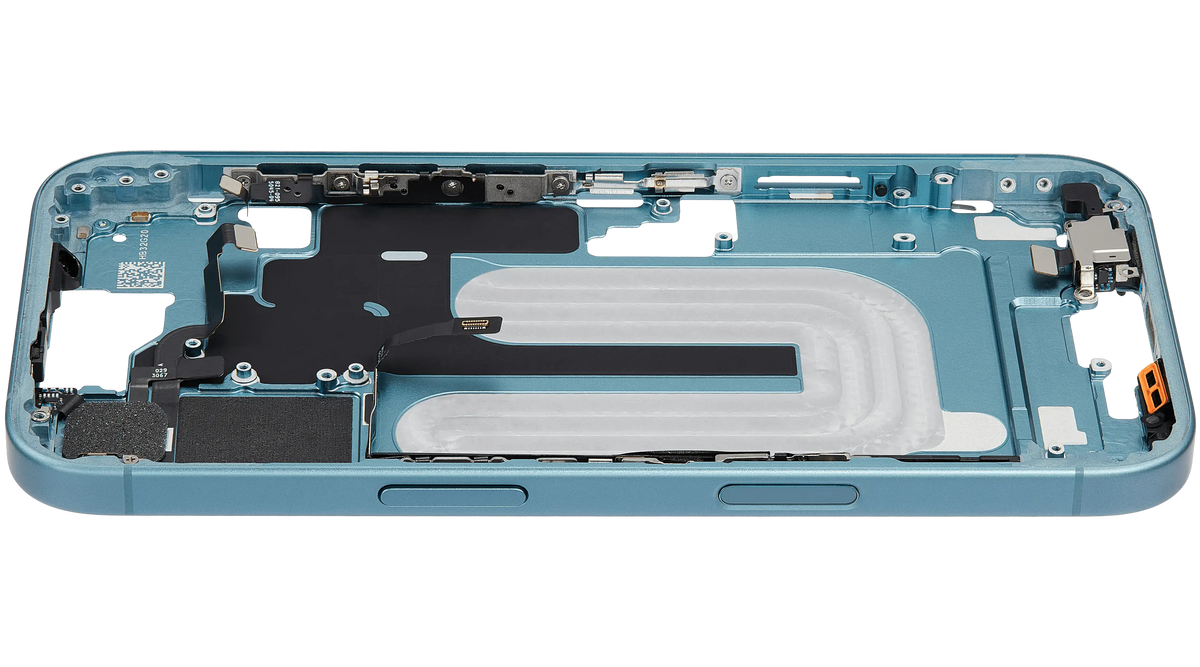 Mid-Frame Housing W/ Small Parts For iPhone 16 (EU / Global Version) (Used OEM Pull: Grade C) (Teal) — product photo 5