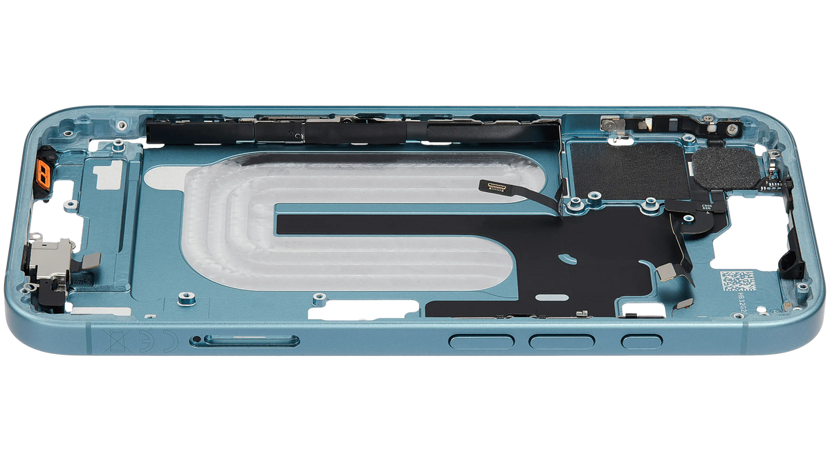 Mid-Frame Housing W/ Small Parts For iPhone 16 (EU / Global Version) (Used OEM Pull: Grade C) (Teal) — product photo 6