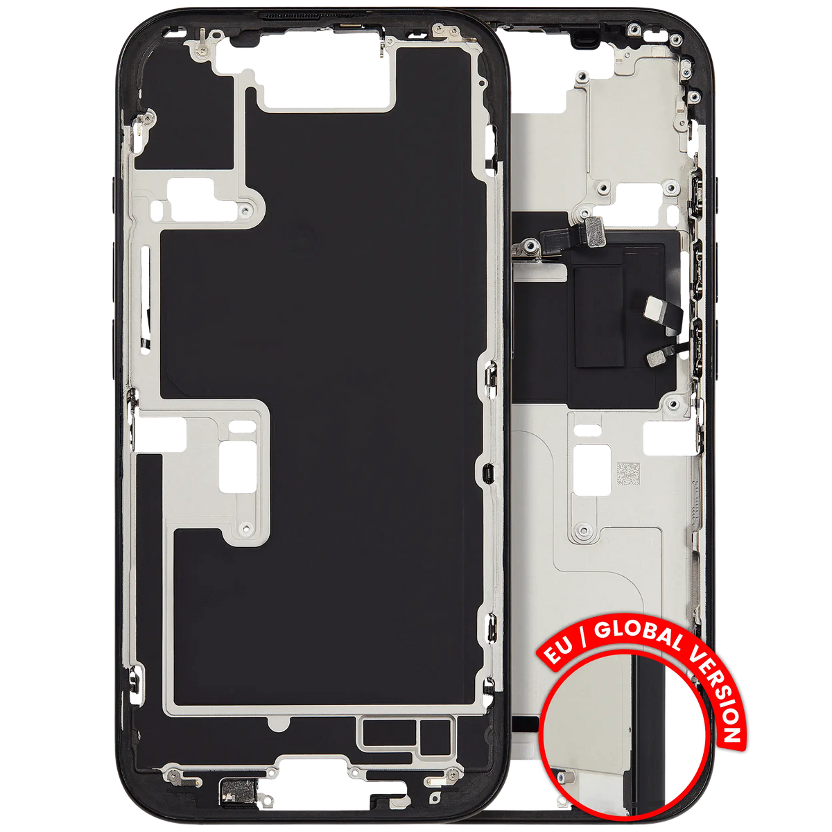 Mid-Frame Housing W/ Small Parts For iPhone 16 Pro (EU / Global Version) (Used OEM Pull: Grade C) (Black Titanium) — product photo 1