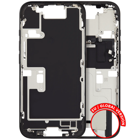 Mid-Frame Housing W/ Small Parts For iPhone 16 Pro (EU / Global Version) (Used OEM Pull: Grade C) (Black Titanium) — product photo 1
