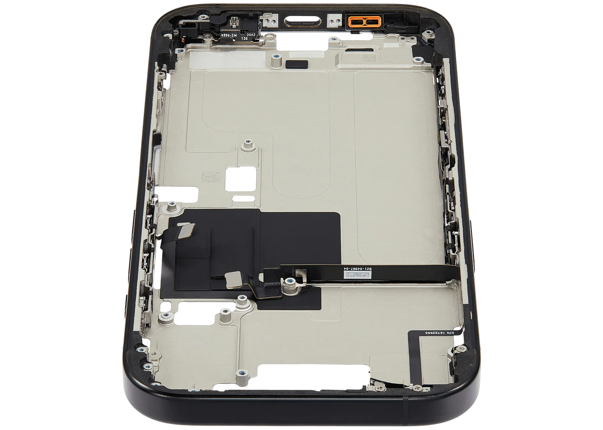 Mid-Frame Housing W/ Small Parts For iPhone 16 Pro (EU / Global Version) (Used OEM Pull: Grade C) (Black Titanium) — product photo 4