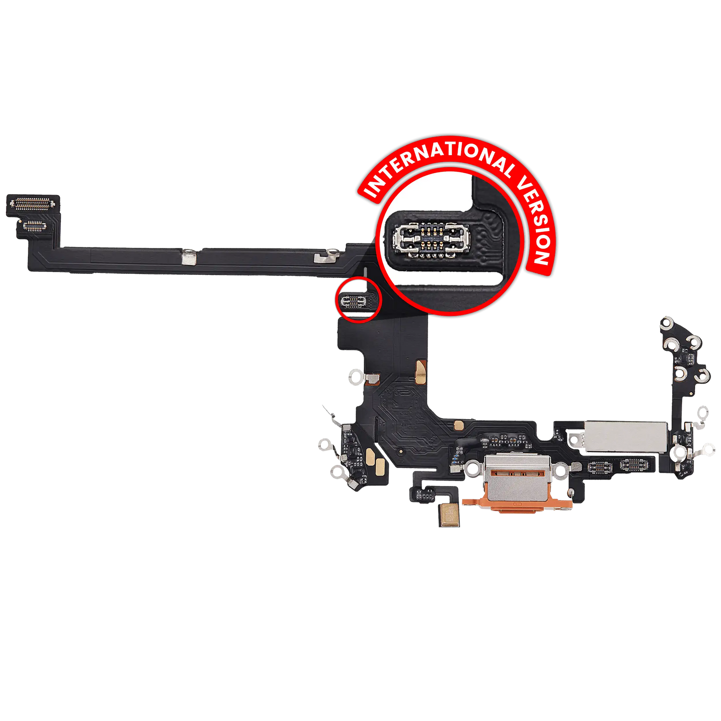 Charging Port Flex Cable For iPhone 17 Pro (Aftermarket Plus) (US Version) (Cosmic Orange)
