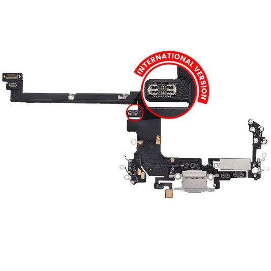 Charging Port Flex Cable For iPhone 17 Pro (Aftermarket Plus) (International Version) (Silver)