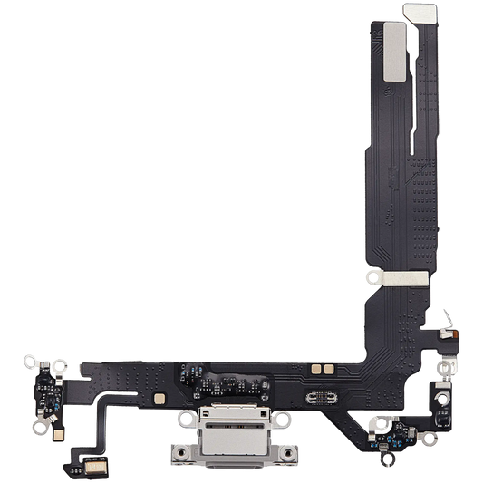 Charging Port Flex Cable For iPhone 17 (Aftermarket Plus) (White) — product photo 1