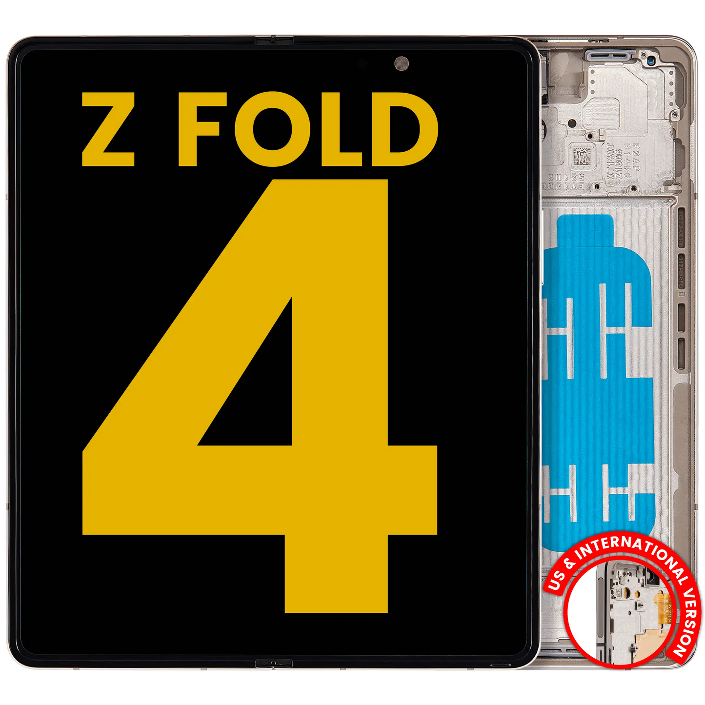 Inner OLED Assembly With Frame For Samsung Galaxy Z Fold 4 5G (US & International) (Refurbished) (Beige) clear view