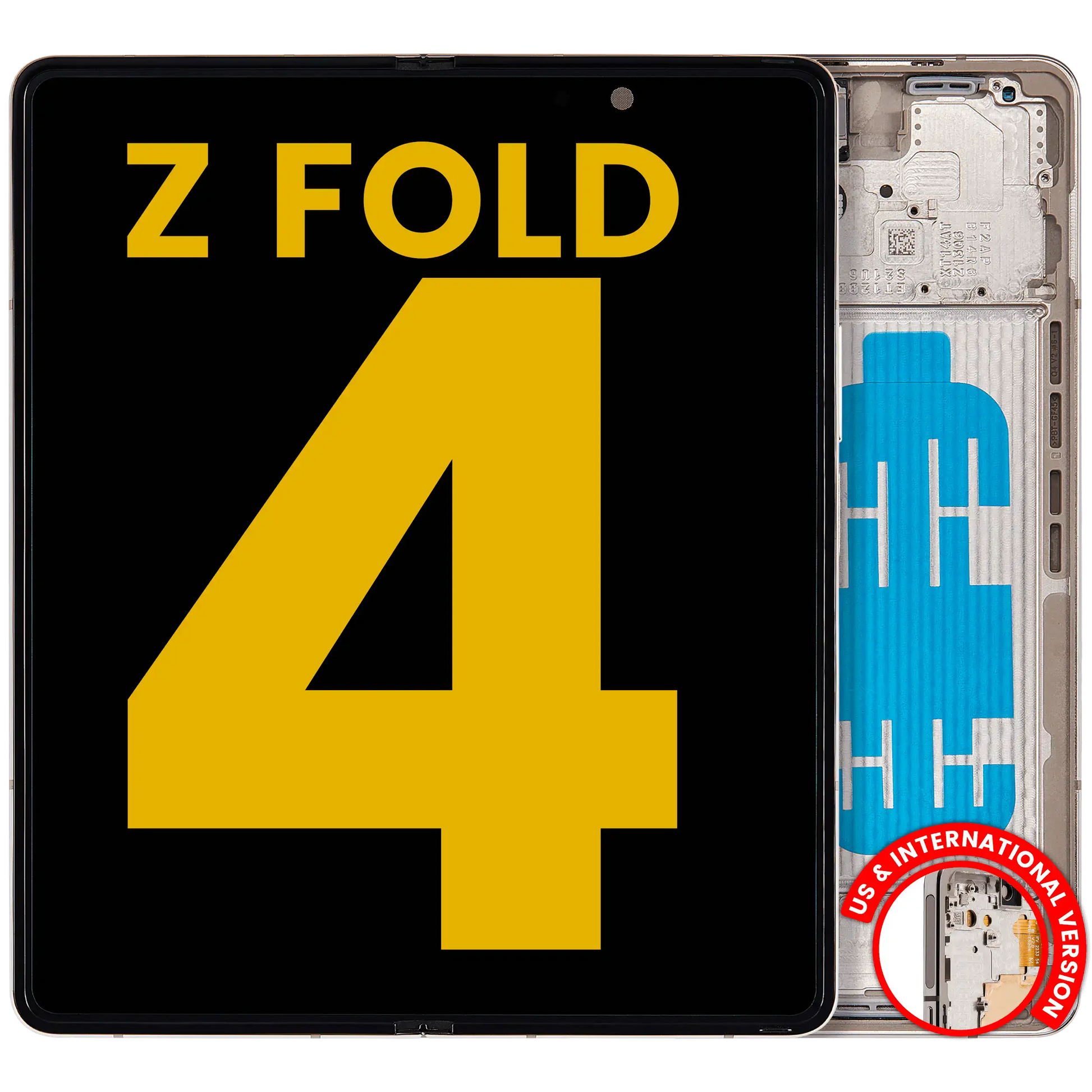 Inner OLED Assembly With Frame For Samsung Galaxy Z Fold 4 5G (US & International) (Refurbished) (Beige) clear view