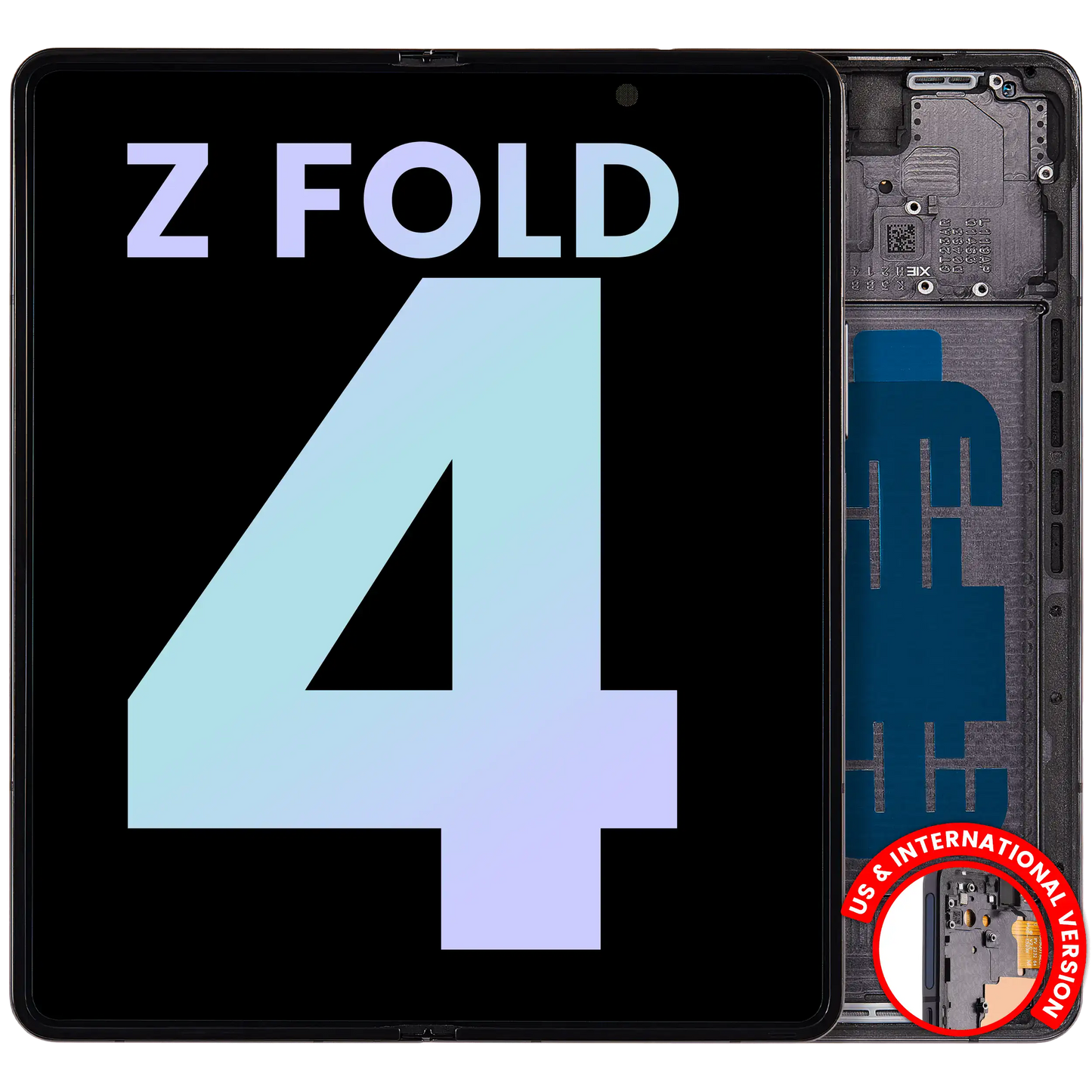 OEM quality Inner OLED Assembly With Frame For Samsung Galaxy Z Fold 4 5G (US & International) (Service Pack) (Phantom Black) component