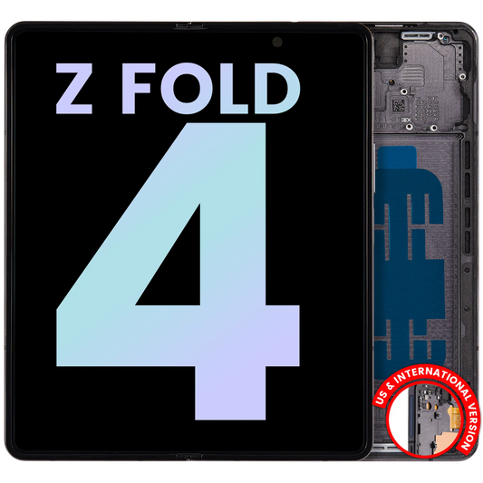OEM quality Inner OLED Assembly With Frame For Samsung Galaxy Z Fold 4 5G (US & International) (Service Pack) (Phantom Black) component