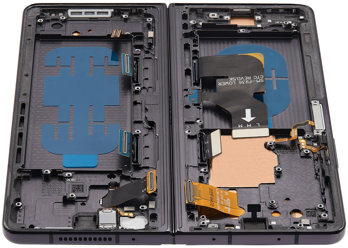 High resolution image of Inner OLED Assembly With Frame For Samsung Galaxy Z Fold 4 5G (US & International) (Service Pack) (Phantom Black)