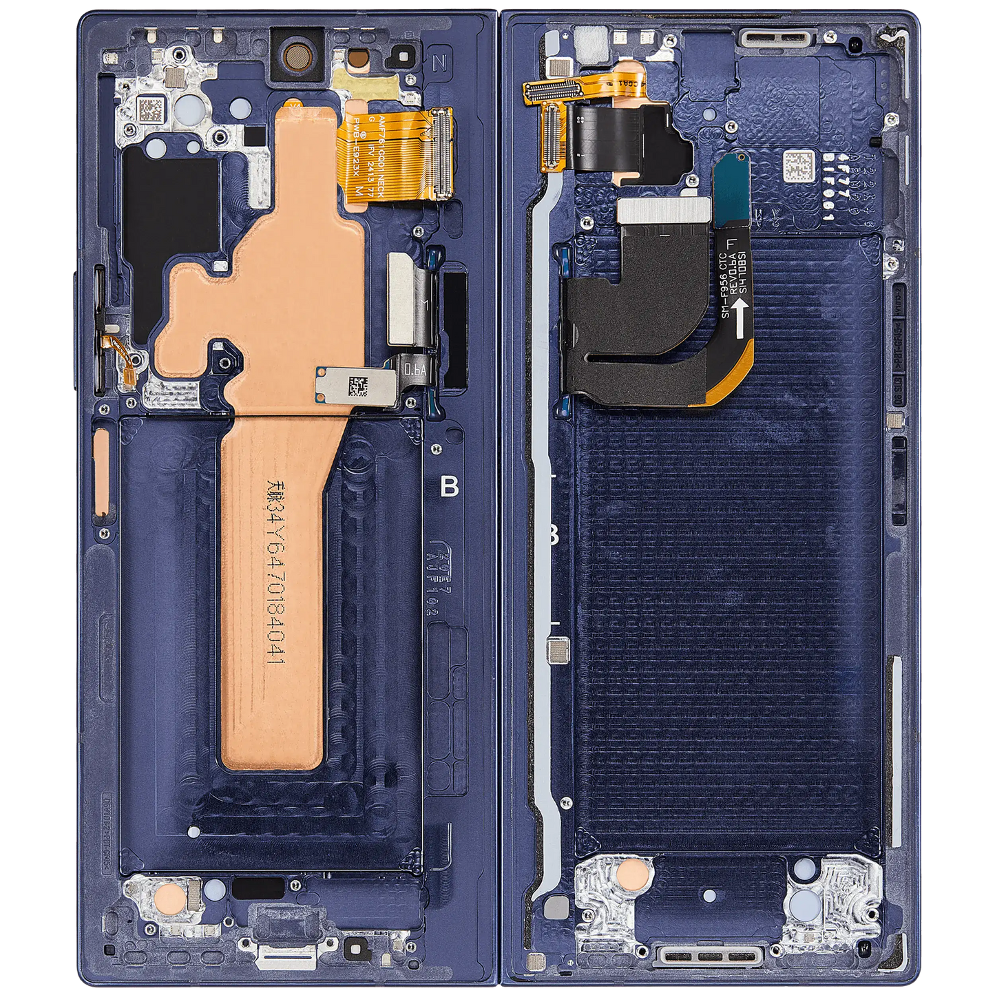 Replacement Inner OLED Assembly With Frame For Samsung Galaxy Z Fold 6 5G (US & International) (Service Pack) (Navy) front view