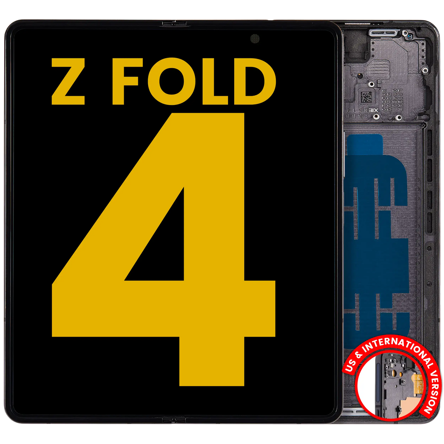 OEM quality Inner OLED Assembly With Frame For Samsung Galaxy Z Fold 4 5G (US & International) (Refurbished) (Phantom Black) component