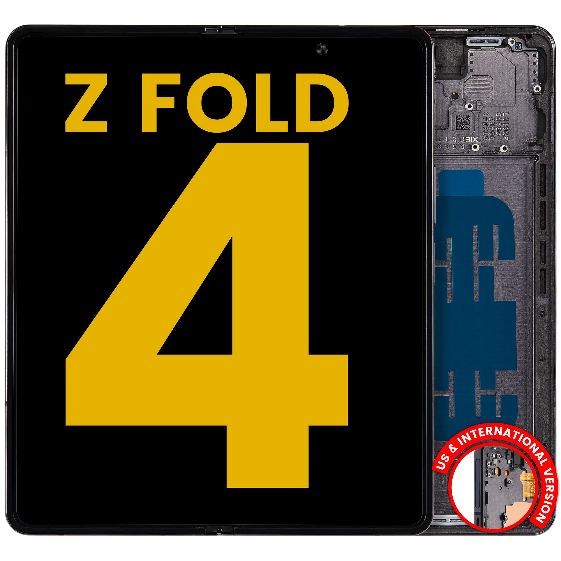 OEM quality Inner OLED Assembly With Frame For Samsung Galaxy Z Fold 4 5G (US & International) (Refurbished) (Phantom Black) component