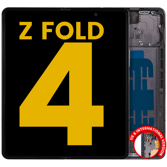 OEM quality Inner OLED Assembly With Frame For Samsung Galaxy Z Fold 4 5G (US & International) (Refurbished) (Phantom Black) component