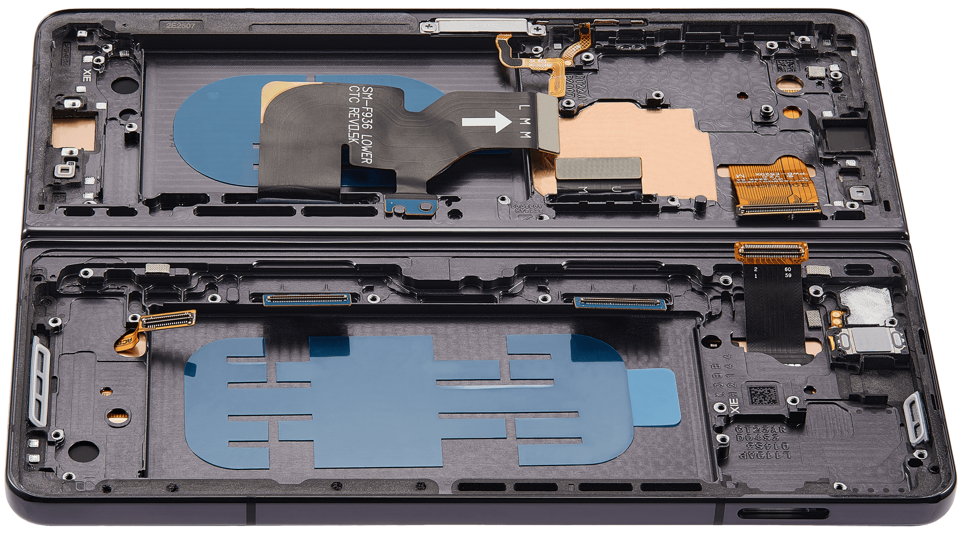 OEM quality Inner OLED Assembly With Frame For Samsung Galaxy Z Fold 4 5G (US & International) (Refurbished) (Phantom Black) component