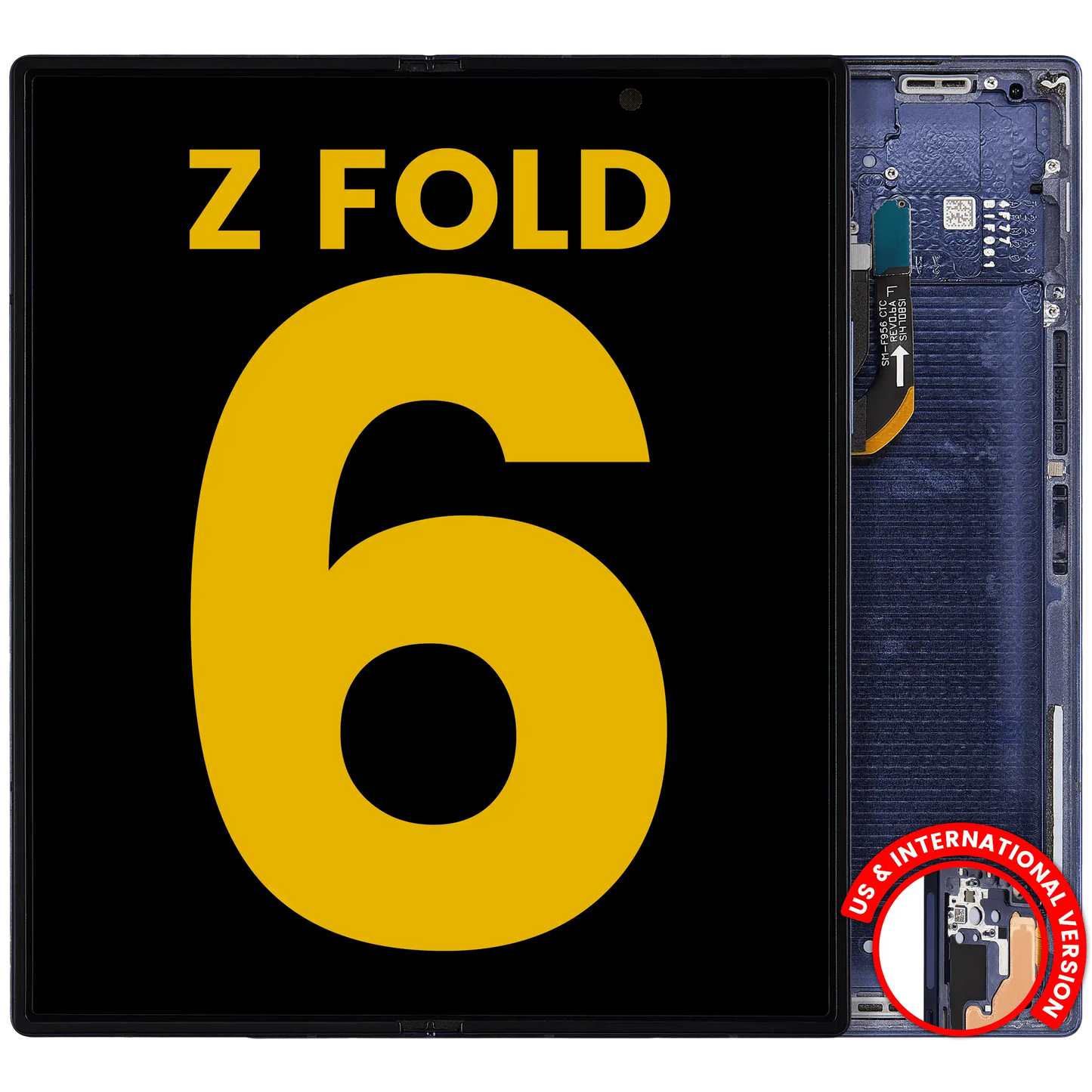 Samsung replacement part: Inner OLED Assembly With Frame For Samsung Galaxy Z Fold 6 5G (US & International) (Refurbished) (Navy)