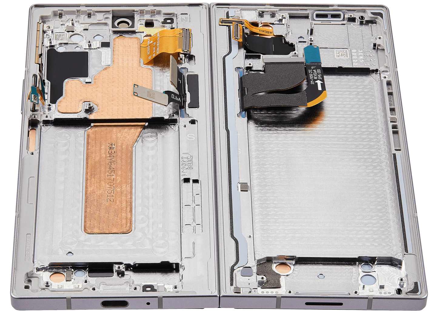 Detailed look at Inner OLED Assembly With Frame For Samsung Galaxy Z Fold 6 5G (US & International) (Refurbished) (Silver Shadow) for repair