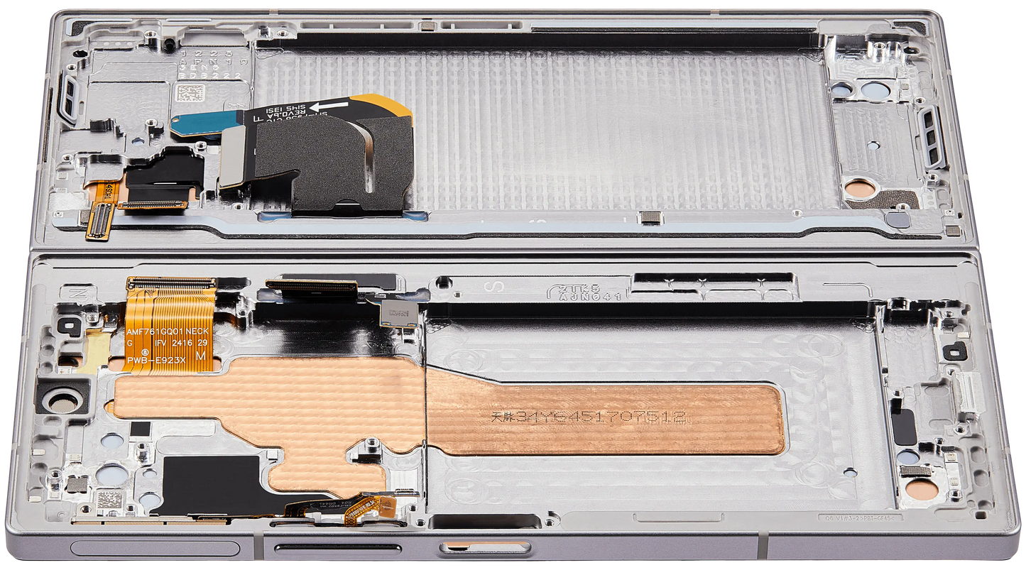 Detailed look at Inner OLED Assembly With Frame For Samsung Galaxy Z Fold 6 5G (US & International) (Refurbished) (Silver Shadow) for repair