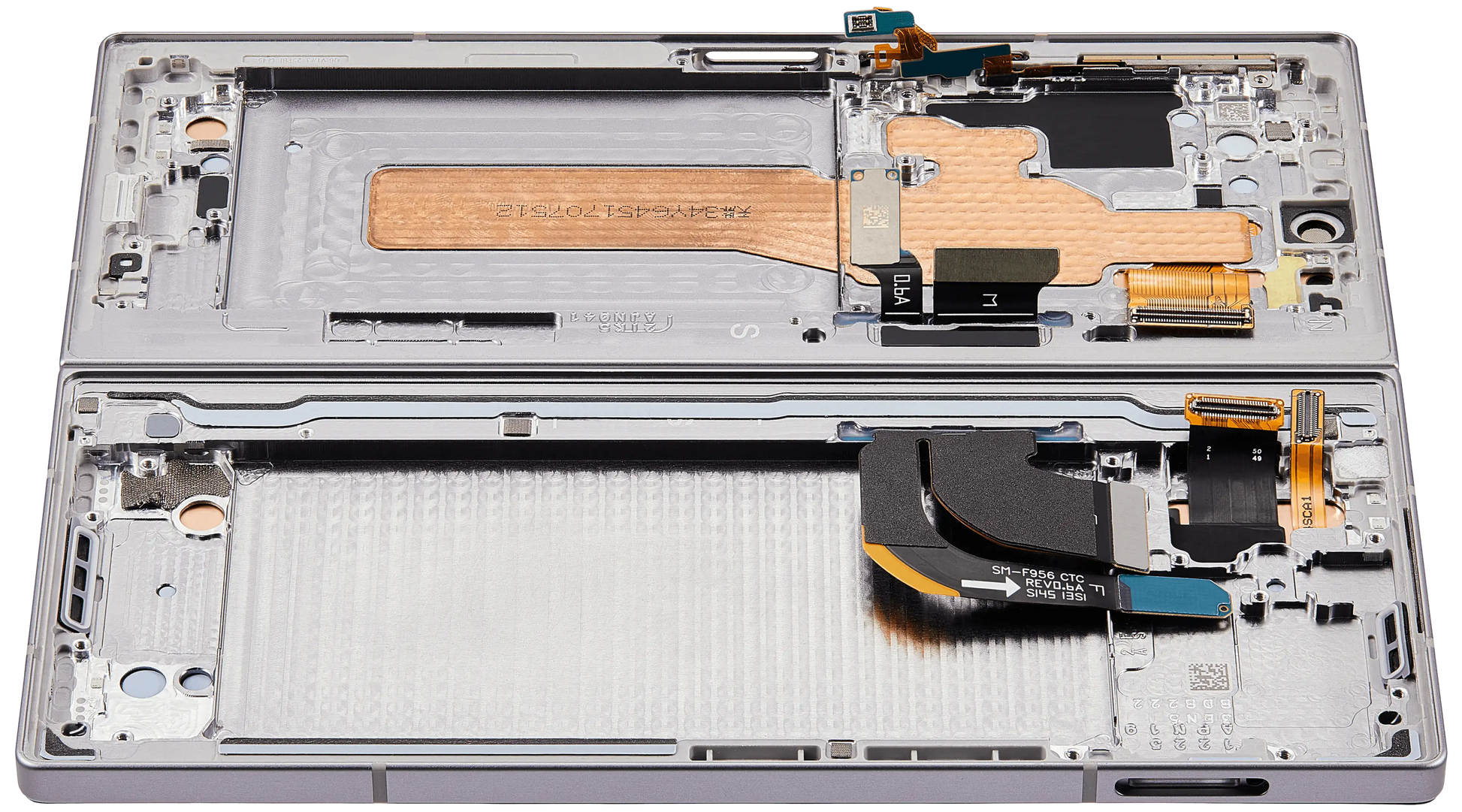 Detailed look at Inner OLED Assembly With Frame For Samsung Galaxy Z Fold 6 5G (US & International) (Refurbished) (Silver Shadow) for repair