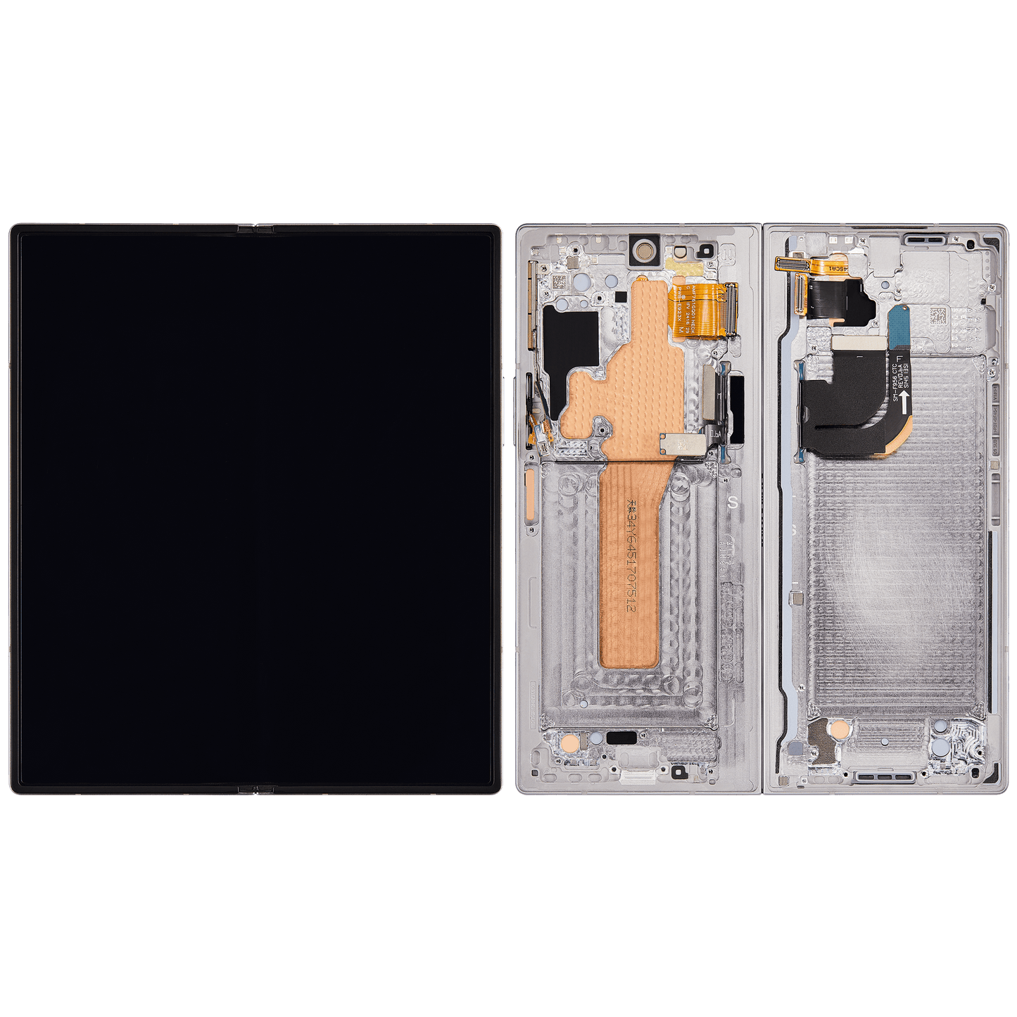 OEM quality Inner OLED Assembly With Frame For Samsung Galaxy Z Fold 6 5G (US & International) (Service Pack) (Silver Shadow) component