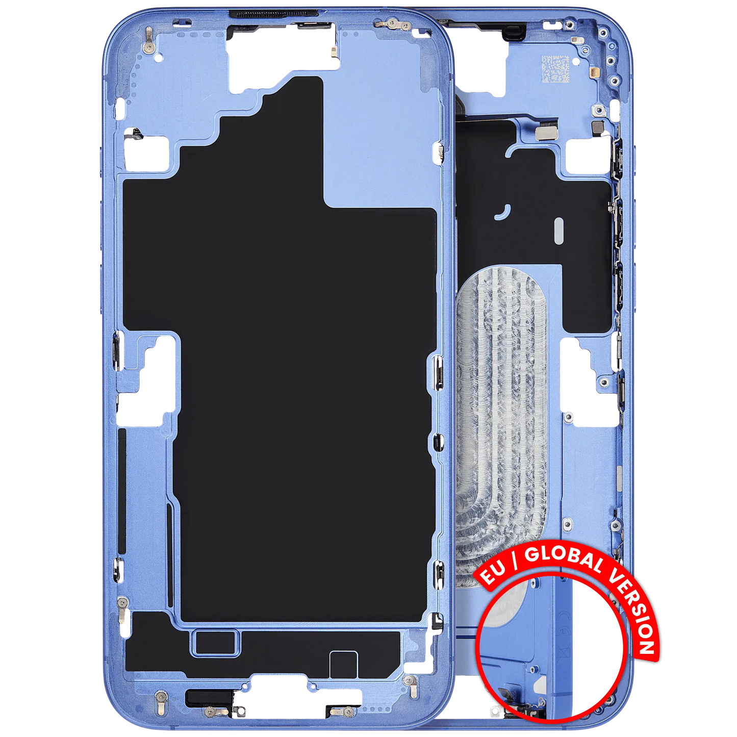 Mid-Frame Housing W/ Small Parts For iPhone 16 Plus (EU / Global Version) (Used OEM Pull: Grade C) (Ultramarine)