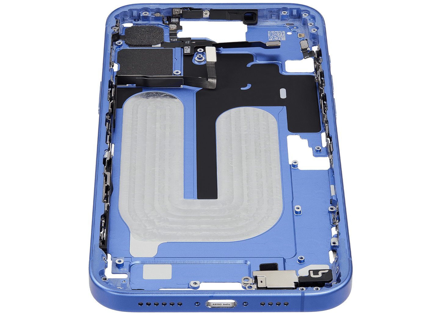 Mid-Frame Housing W/ Small Parts For iPhone 16 Plus (EU / Global Version) (Used OEM Pull: Grade C) (Ultramarine)