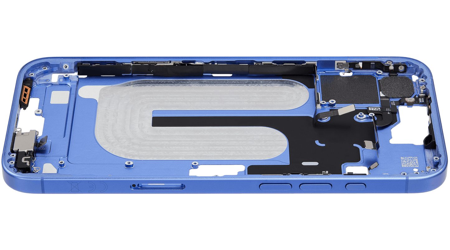 Mid-Frame Housing W/ Small Parts For iPhone 16 Plus (EU / Global Version) (Used OEM Pull: Grade C) (Ultramarine)