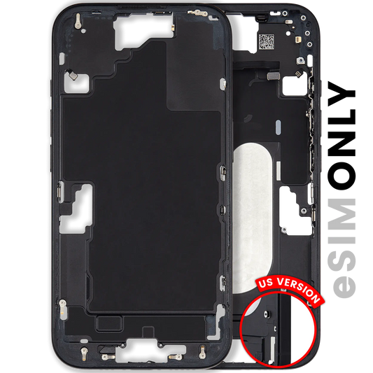 Mid-Frame Housing W/ Small Parts For iPhone 16 (US Version) (Used OEM Pull: Grade C) (Black)