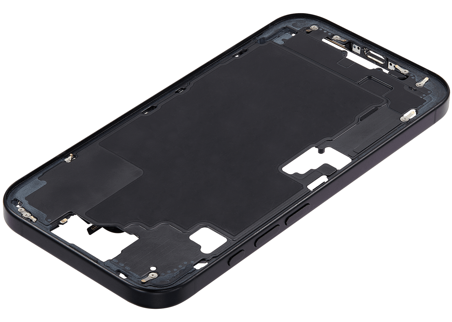 Mid-Frame Housing W/ Small Parts For iPhone 16 (US Version) (Used OEM Pull: Grade C) (Black)