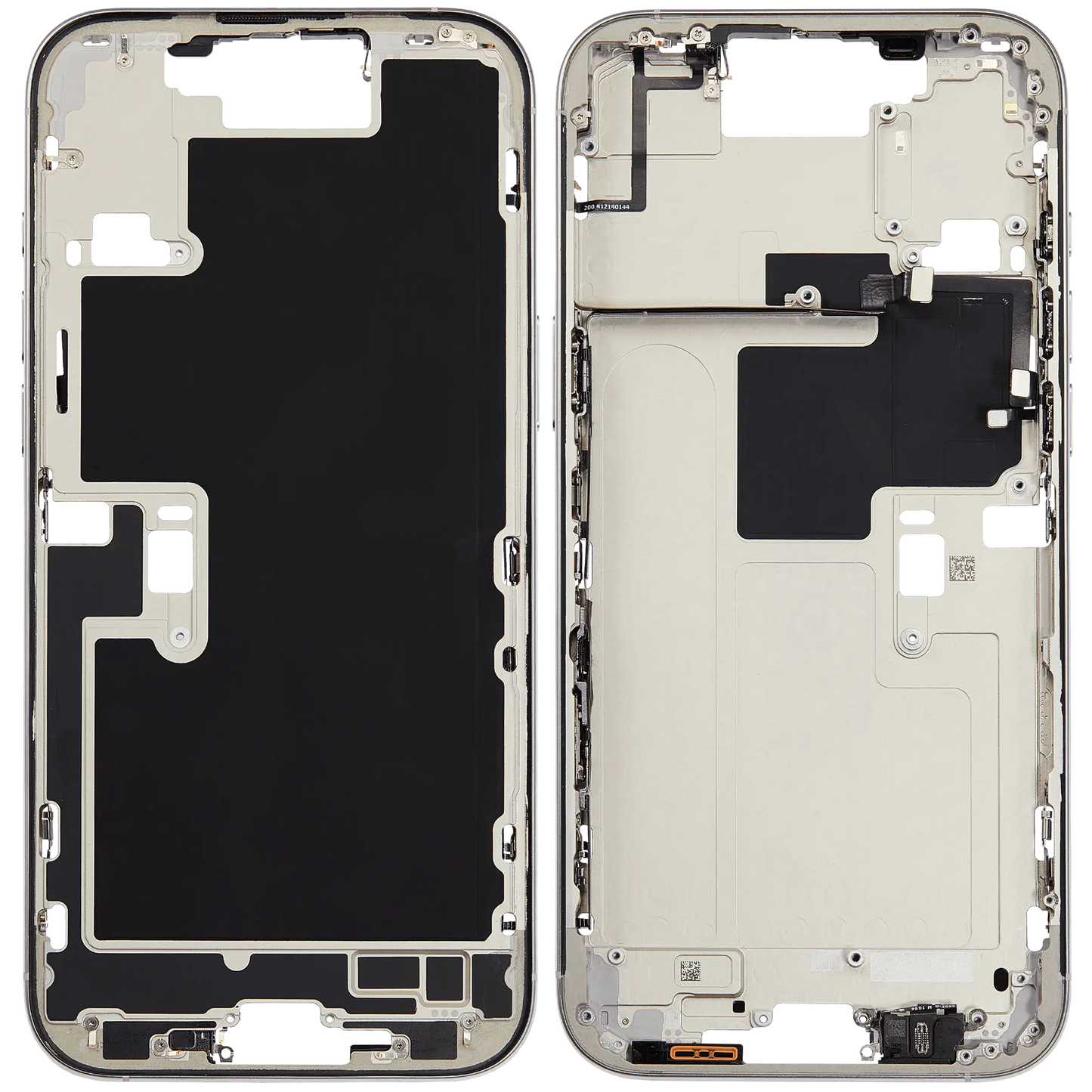 Mid-Frame Housing W/ Small Parts For iPhone 16 Pro Max (EU / Global Version) (Used OEM Pull: Grade B) (White Titanium)