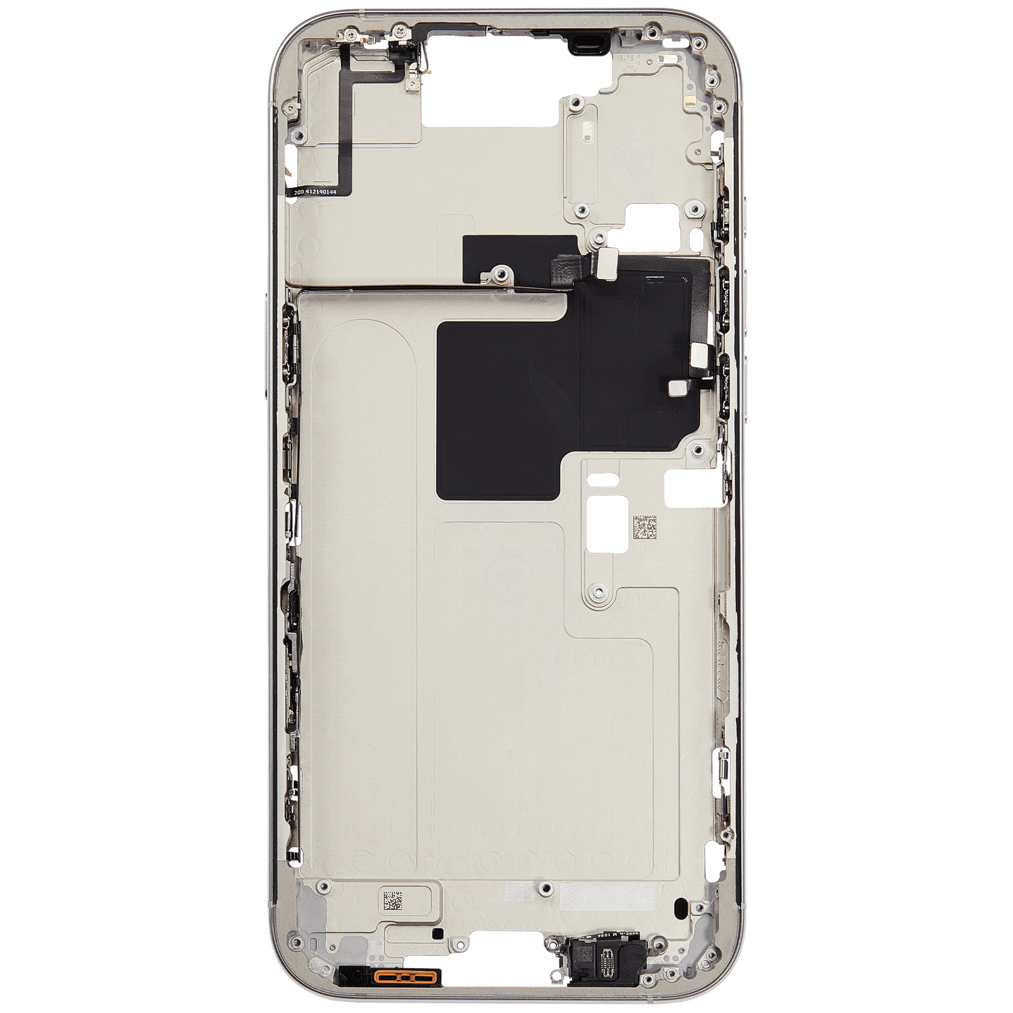 Mid-Frame Housing W/ Small Parts For iPhone 16 Pro Max (EU / Global Version) (Used OEM Pull: Grade A) (White Titanium)