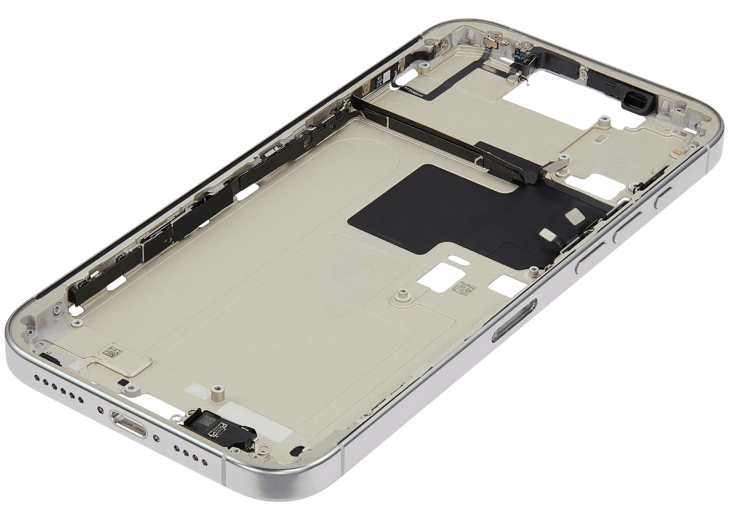 Mid-Frame Housing W/ Small Parts For iPhone 16 Pro Max (EU / Global Version) (Used OEM Pull: Grade B) (White Titanium)