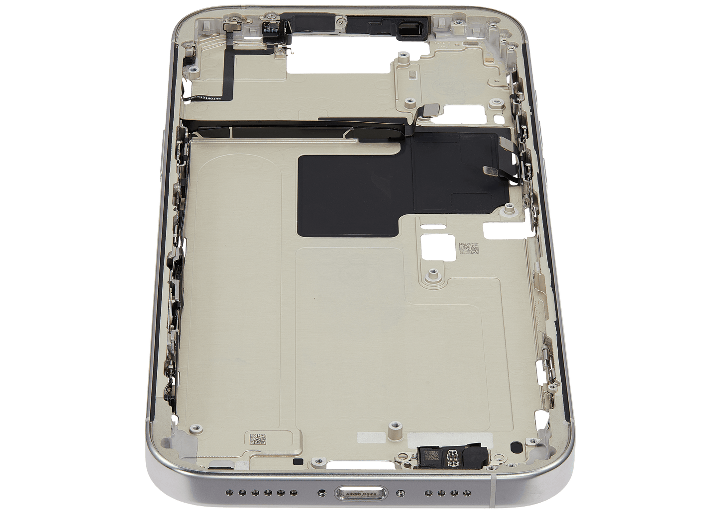 Mid-Frame Housing W/ Small Parts For iPhone 16 Pro Max (EU / Global Version) (Used OEM Pull: Grade A) (White Titanium)