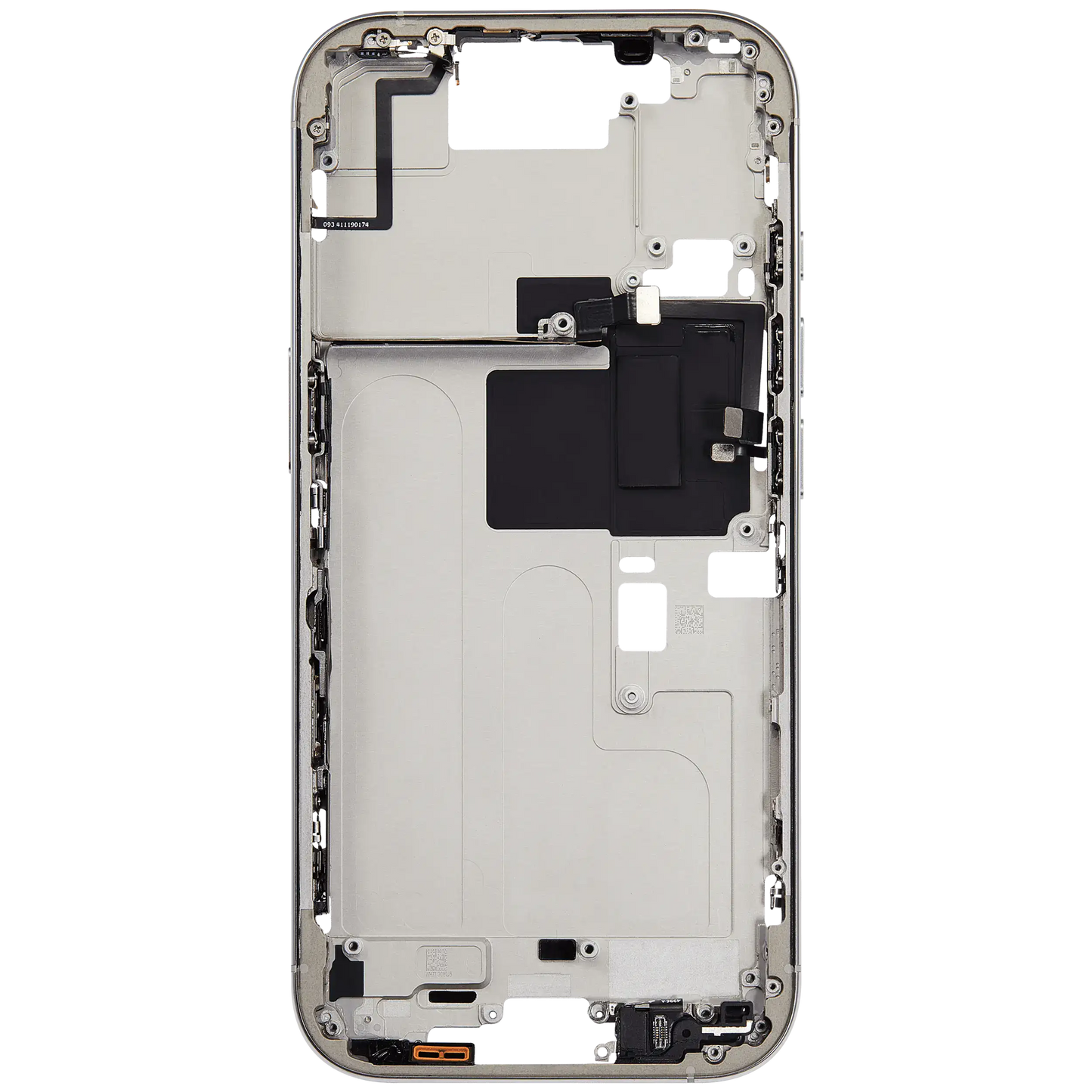 Mid-Frame Housing W/ Small Parts For iPhone 16 Pro (EU / Global Version) (Used OEM Pull: Grade B) (White Titanium)