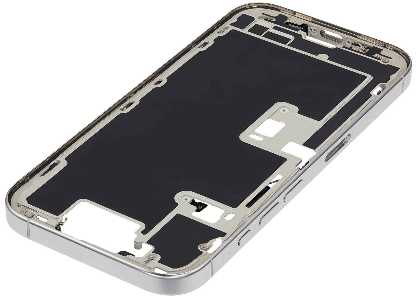 Mid-Frame Housing W/ Small Parts For iPhone 16 Pro (EU / Global Version) (Used OEM Pull: Grade B) (White Titanium)