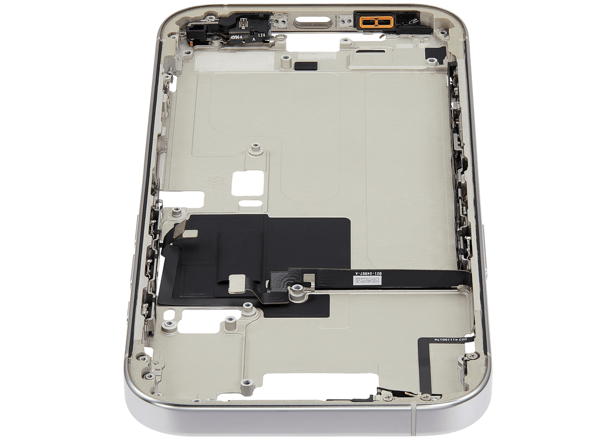 Mid-Frame Housing W/ Small Parts For iPhone 16 Pro (EU / Global Version) (Used OEM Pull: Grade B) (White Titanium) — product photo 4