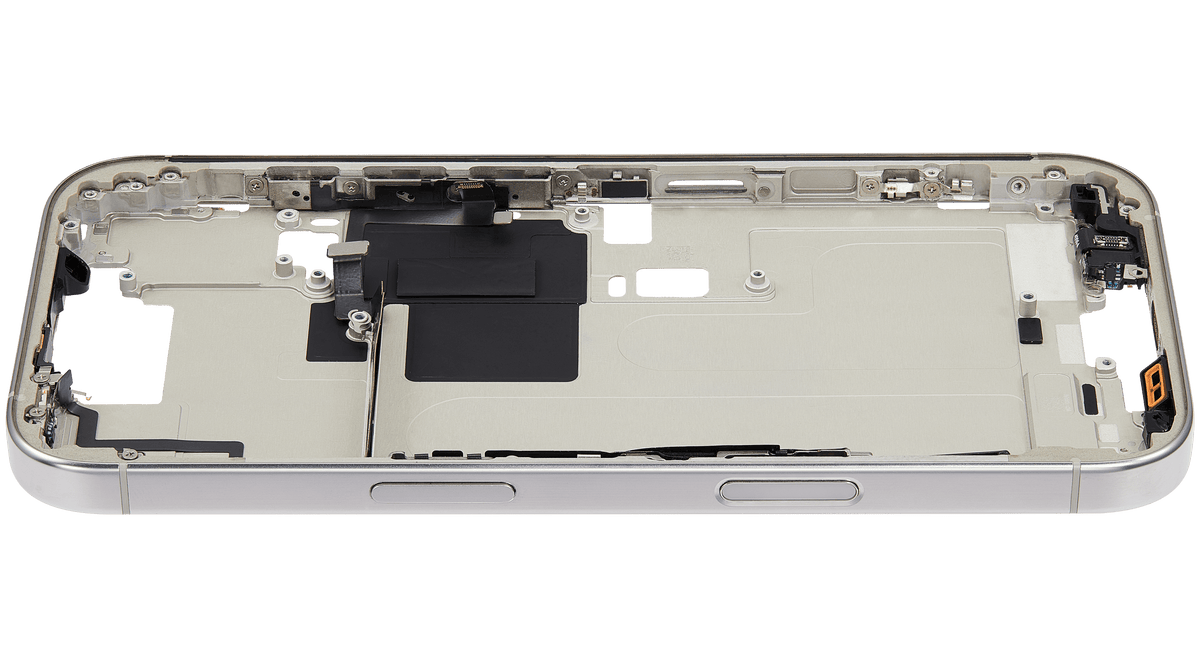 Mid-Frame Housing W/ Small Parts For iPhone 16 Pro (EU / Global Version) (Used OEM Pull: Grade B) (White Titanium) — product photo 6