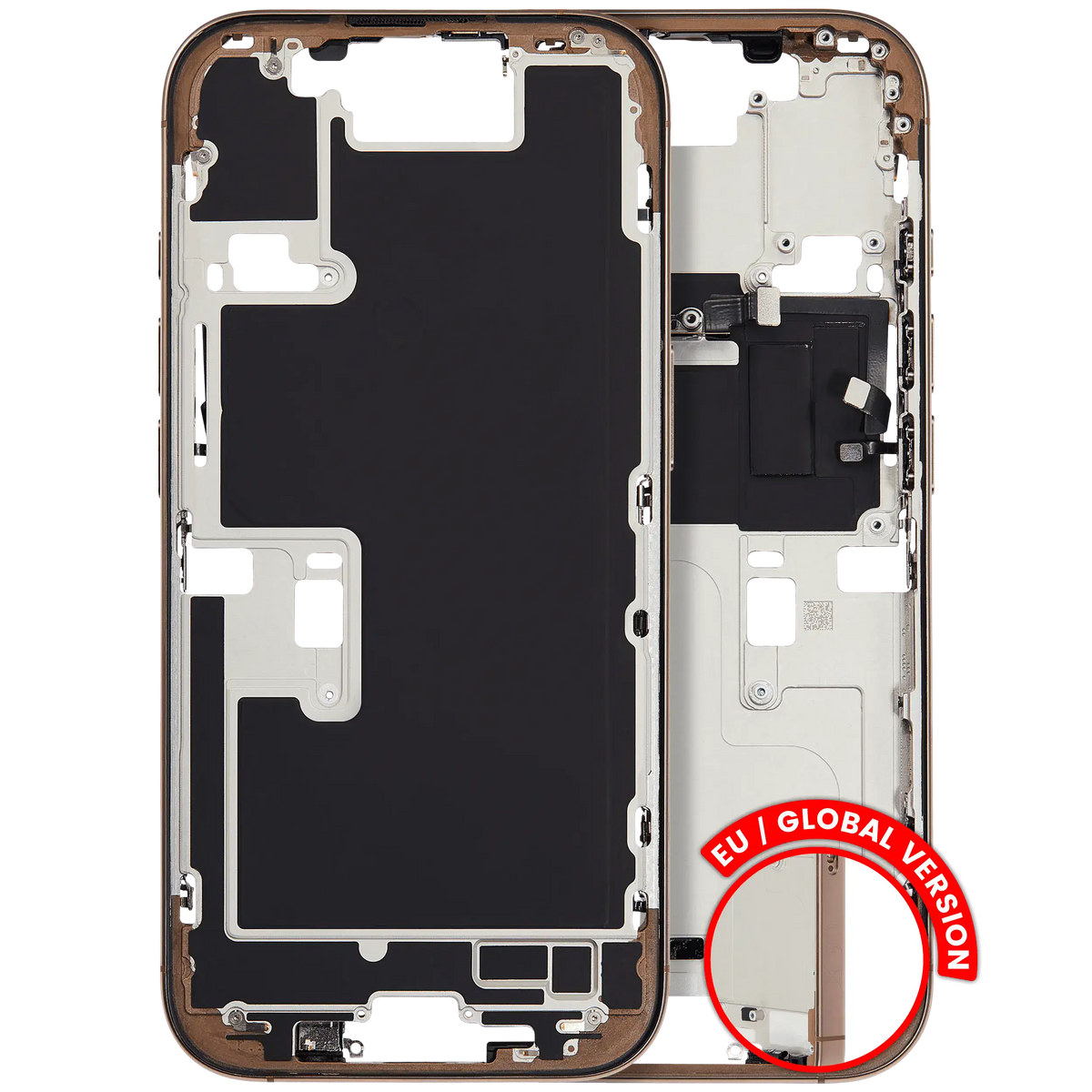 Mid-Frame Housing W/ Small Parts For iPhone 16 Pro (EU / Global Version) (Used OEM Pull: Grade B) (Desert Titanium) — product photo 1