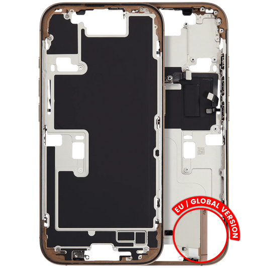 Mid-Frame Housing W/ Small Parts For iPhone 16 Pro (EU / Global Version) (Used OEM Pull: Grade B) (Desert Titanium) — product photo 1