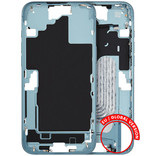Mid-Frame Housing W/ Small Parts For iPhone 16 Plus (EU / Global Version) (Used OEM Pull: Grade B) (Teal)