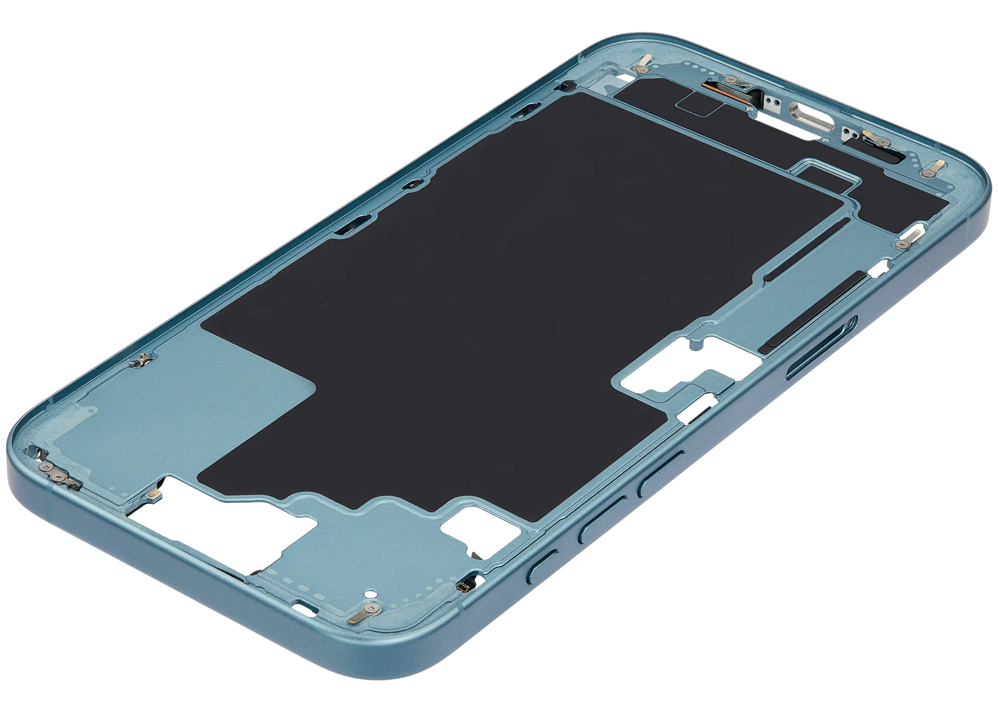 Mid-Frame Housing W/ Small Parts For iPhone 16 Plus (EU / Global Version) (Used OEM Pull: Grade B) (Teal)
