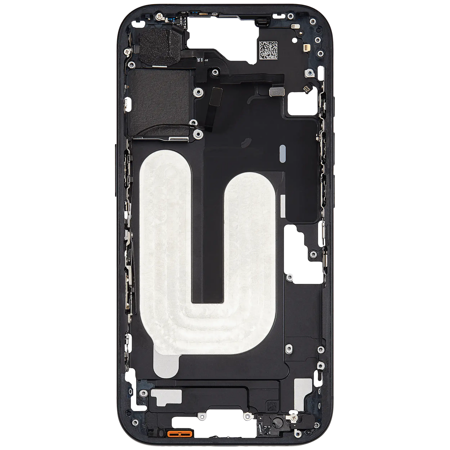 Mid-Frame Housing W/ Small Parts For iPhone 16 (US Version) (Used OEM Pull: Grade B) (Black)