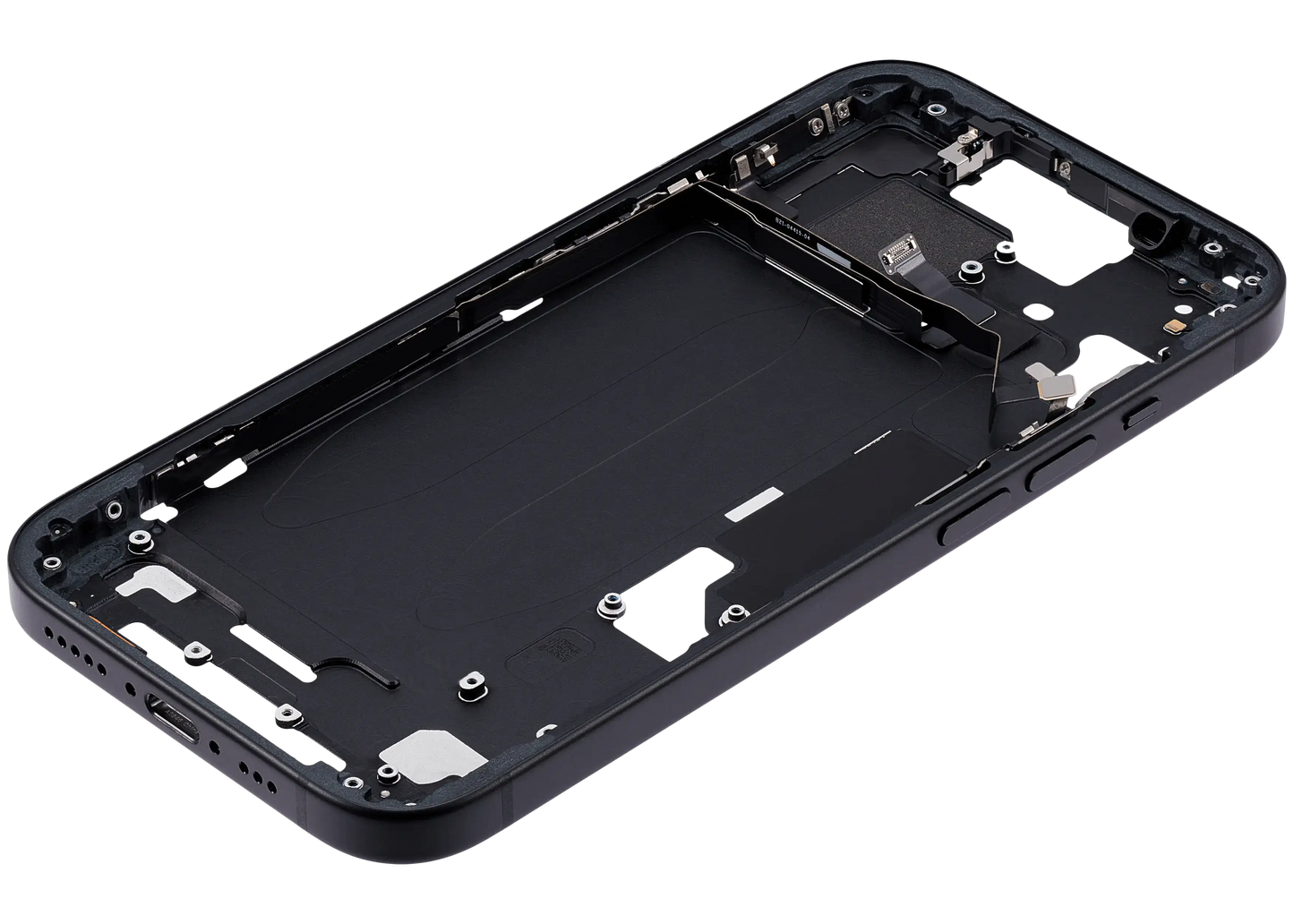 Mid-Frame Housing W/ Small Parts For iPhone 15 (US Version) (Used OEM Pull: Grade C) (Black)