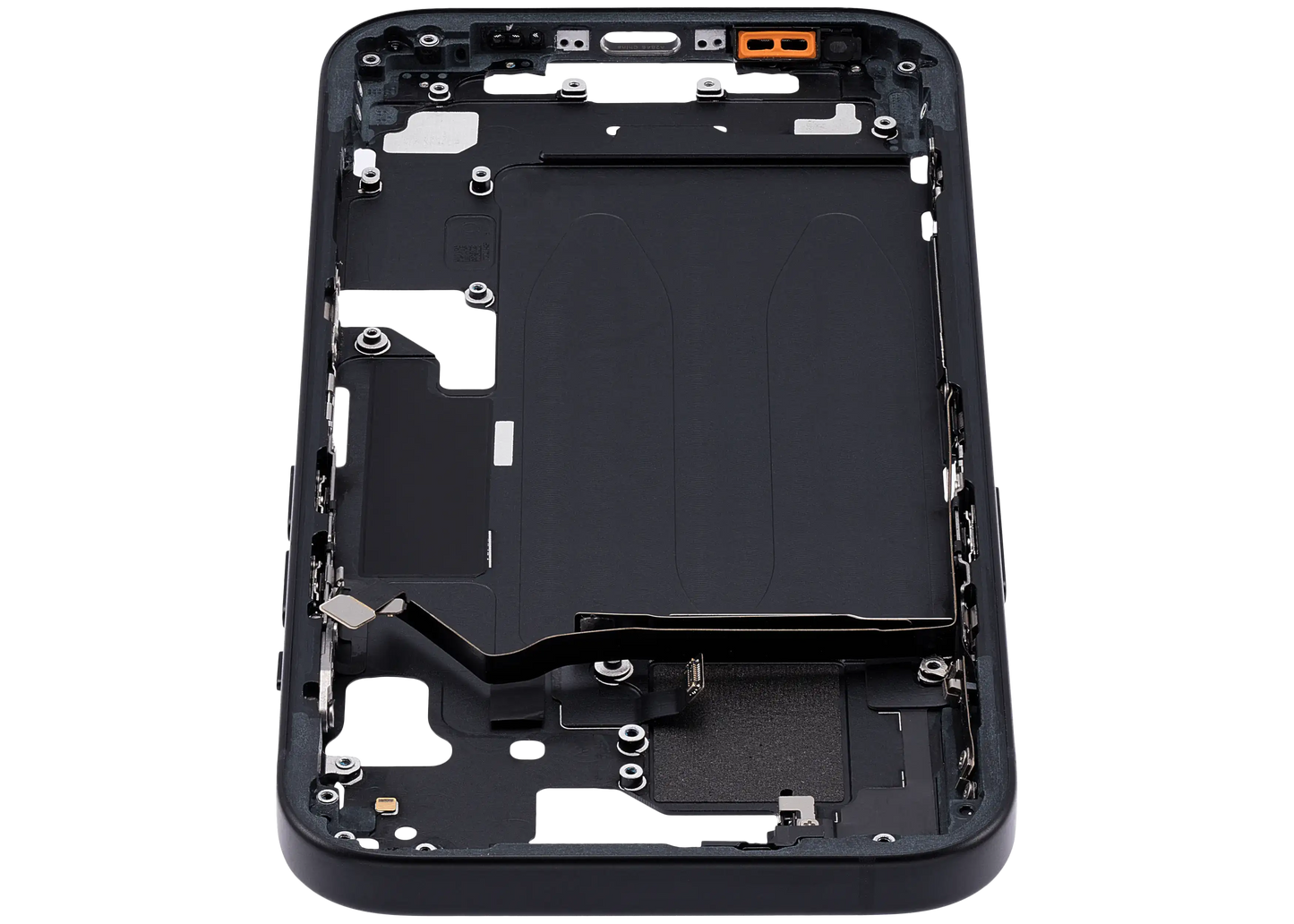 Mid-Frame Housing W/ Small Parts For iPhone 15 (US Version) (Used OEM Pull: Grade C) (Black)