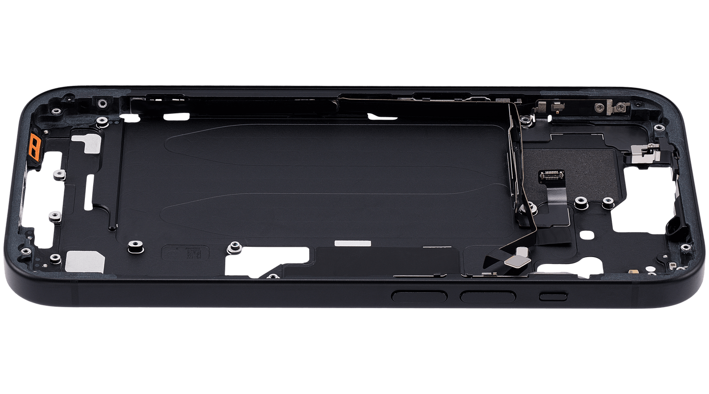 Mid-Frame Housing W/ Small Parts For iPhone 15 (US Version) (Used OEM Pull: Grade C) (Black)