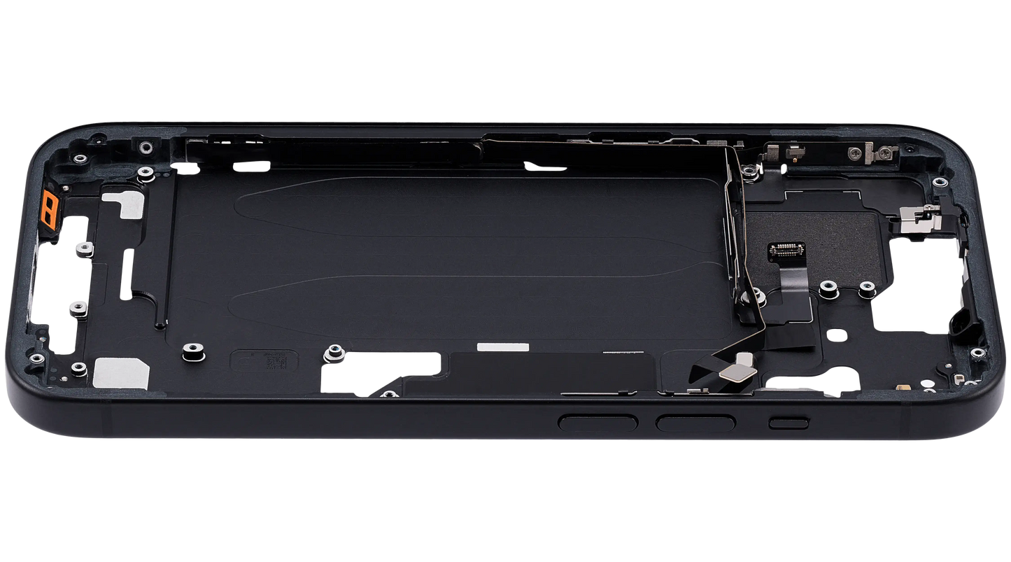 Mid-Frame Housing W/ Small Parts For iPhone 15 (US Version) (Used OEM Pull: Grade B) (Black)
