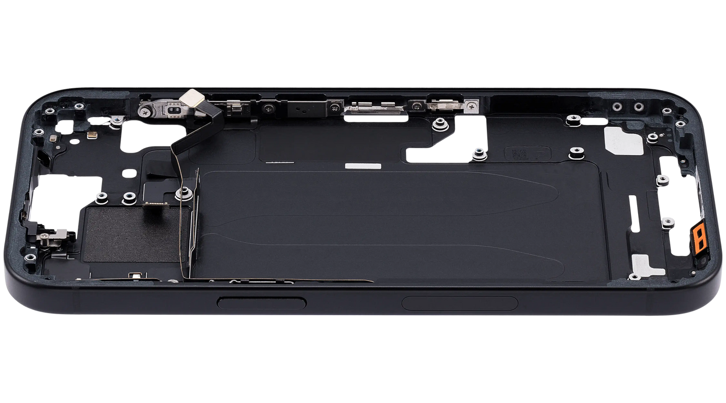 Mid-Frame Housing W/ Small Parts For iPhone 15 (US Version) (Used OEM Pull: Grade B) (Black)
