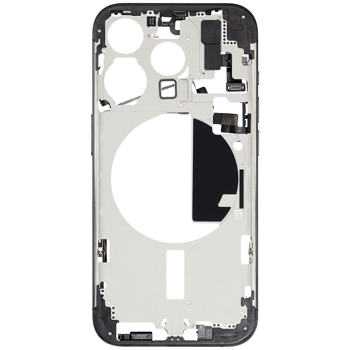 Mid-Frame Housing W/ Small Parts For iPhone 15 Pro (EU / Global Version) (Used OEM Pull: Grade B) (Black Titanium)