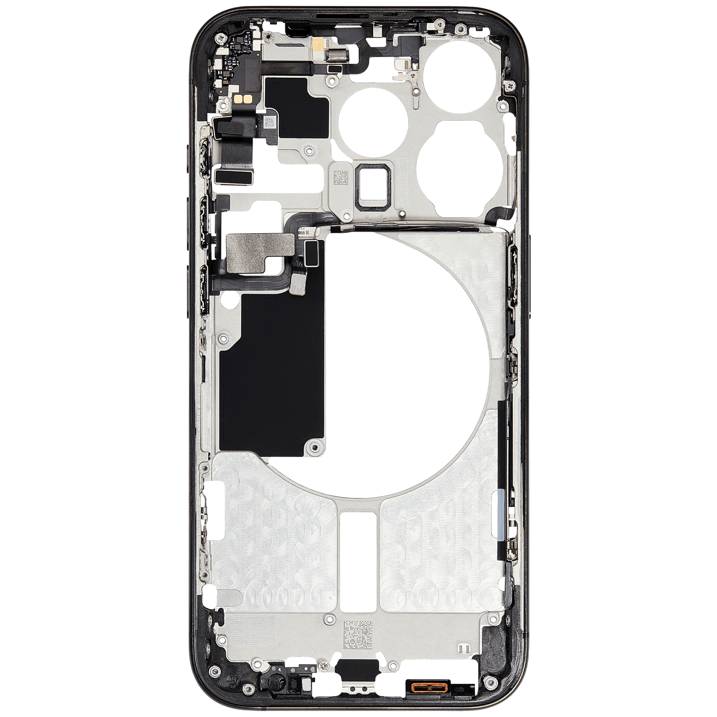 Mid-Frame Housing W/ Small Parts For iPhone 15 Pro (EU / Global Version) (Used OEM Pull: Grade B) (Black Titanium)
