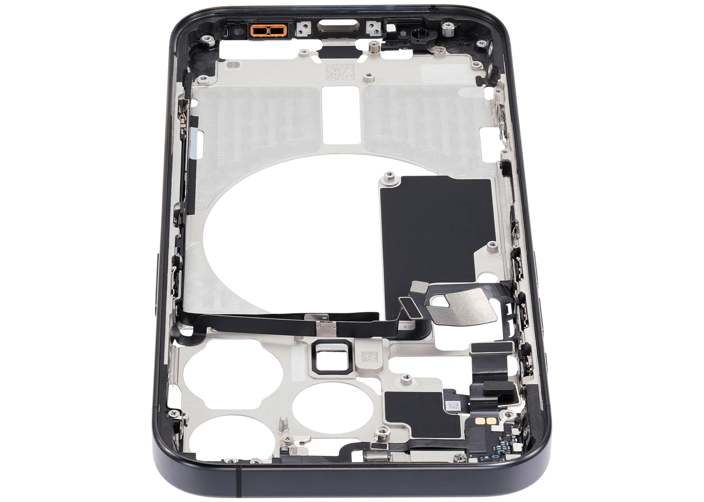 Mid-Frame Housing W/ Small Parts For iPhone 15 Pro (EU / Global Version) (Used OEM Pull: Grade B) (Black Titanium)